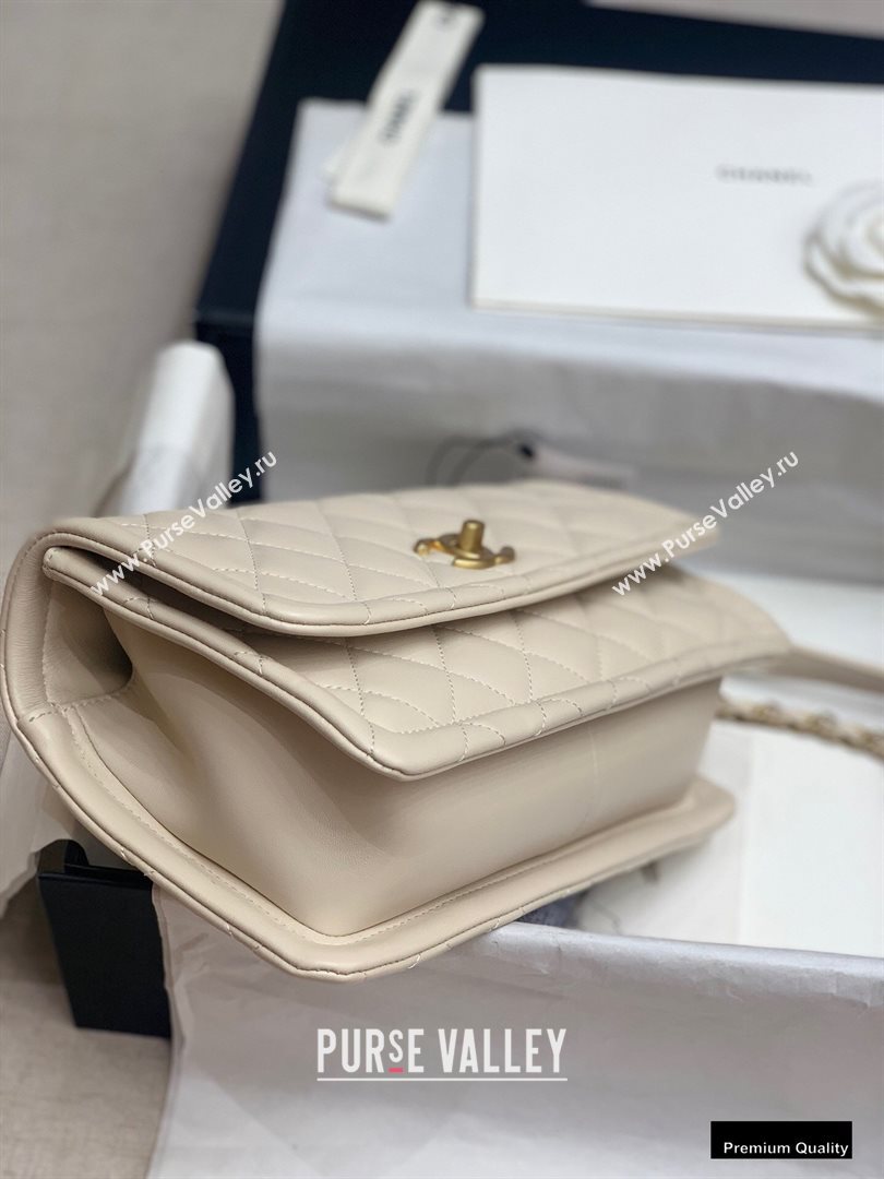 Chanel Lambskin Vintage Large Flap Bag Off White 2020 (jiyuan-20102919)