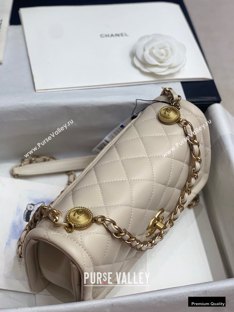 Chanel Lambskin Vintage Large Flap Bag Off White 2020 (jiyuan-20102919)