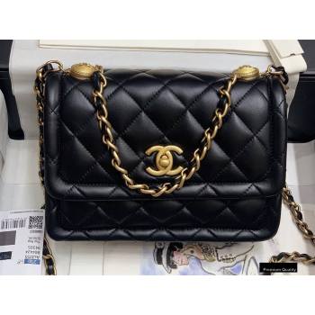 Chanel Lambskin Vintage Medium Flap Bag Black 2020 (jiyuan-20102917)