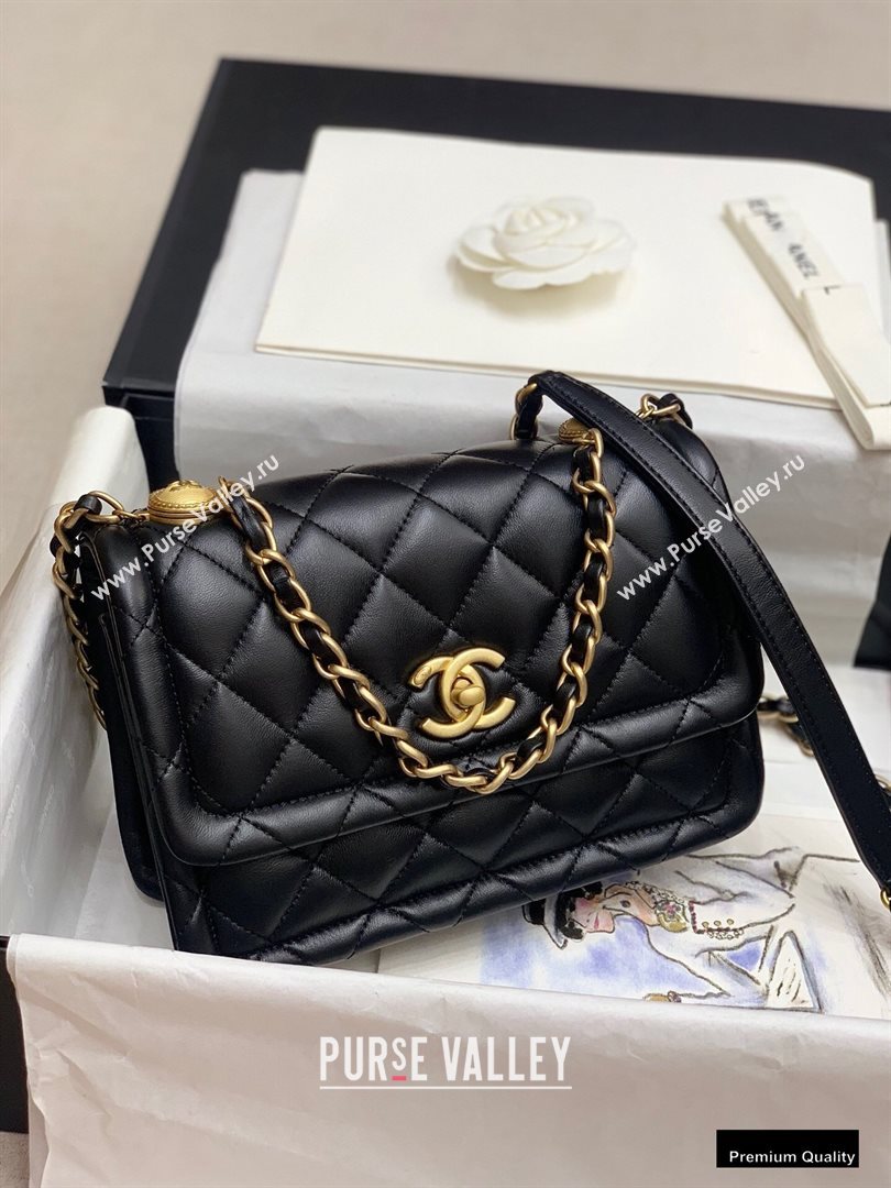 Chanel Lambskin Vintage Medium Flap Bag Black 2020 (jiyuan-20102917)