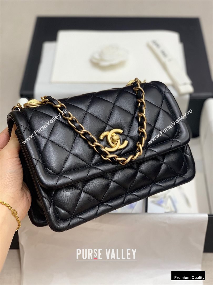 Chanel Lambskin Vintage Medium Flap Bag Black 2020 (jiyuan-20102917)