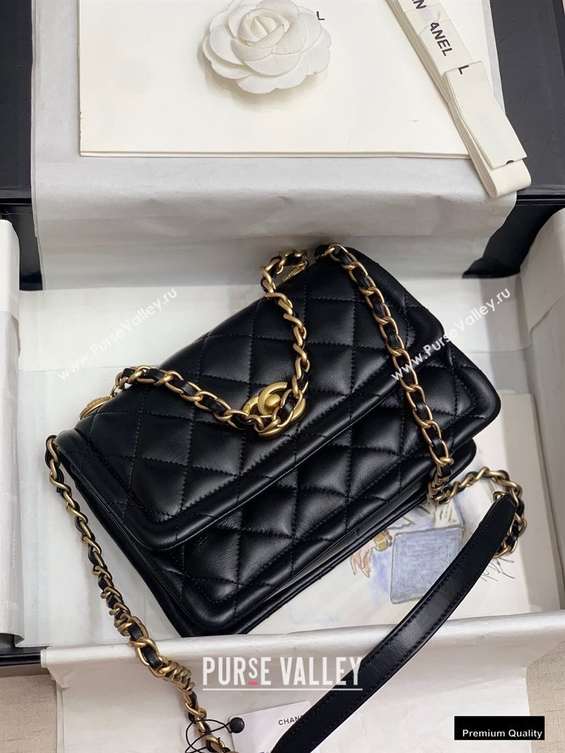 Chanel Lambskin Vintage Medium Flap Bag Black 2020 (jiyuan-20102917)