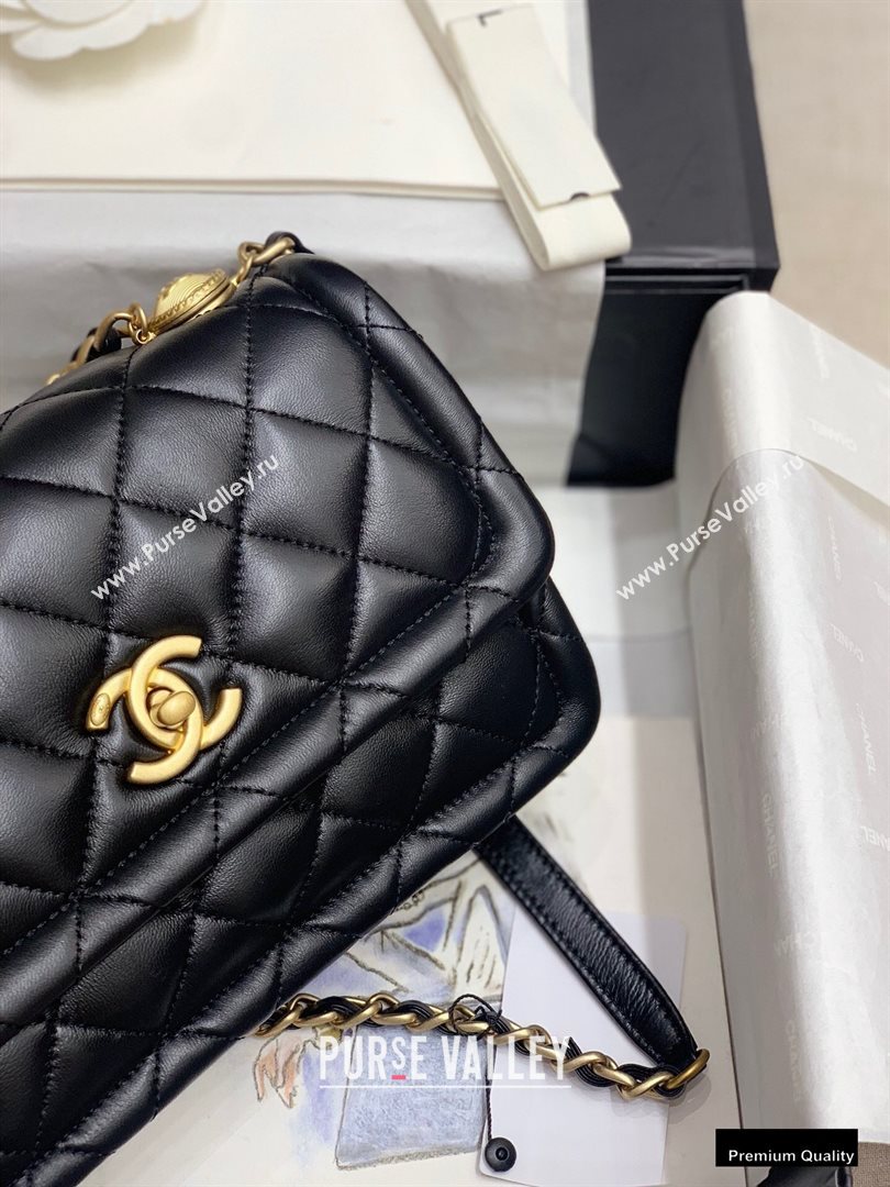 Chanel Lambskin Vintage Medium Flap Bag Black 2020 (jiyuan-20102917)