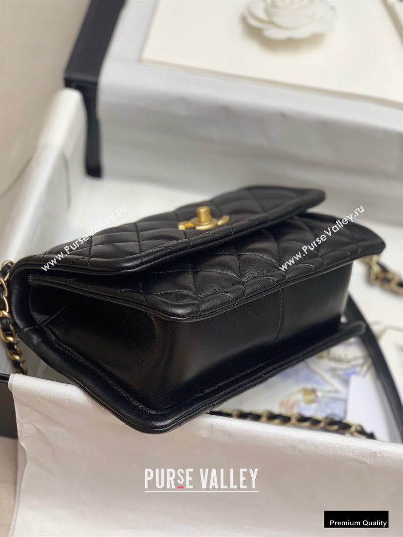 Chanel Lambskin Vintage Medium Flap Bag Black 2020 (jiyuan-20102917)