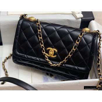 Chanel Lambskin Vintage Large Flap Bag Black 2020 (jiyuan-20102916)