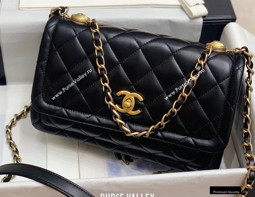 Chanel Lambskin Vintage Large Flap Bag Black 2020 (jiyuan-20102916)