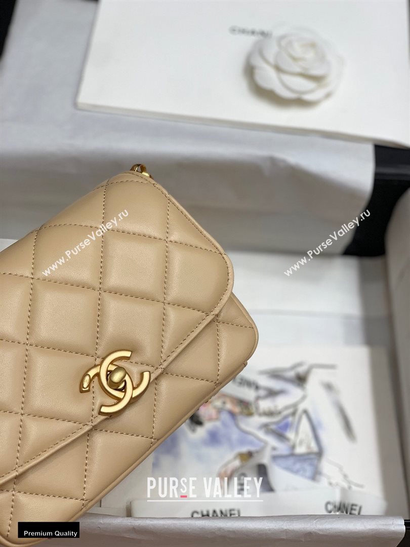 Chanel Lambskin CC Coin Small Flap Bag AS2189 Beige 2020 (jiyuan-20102901)