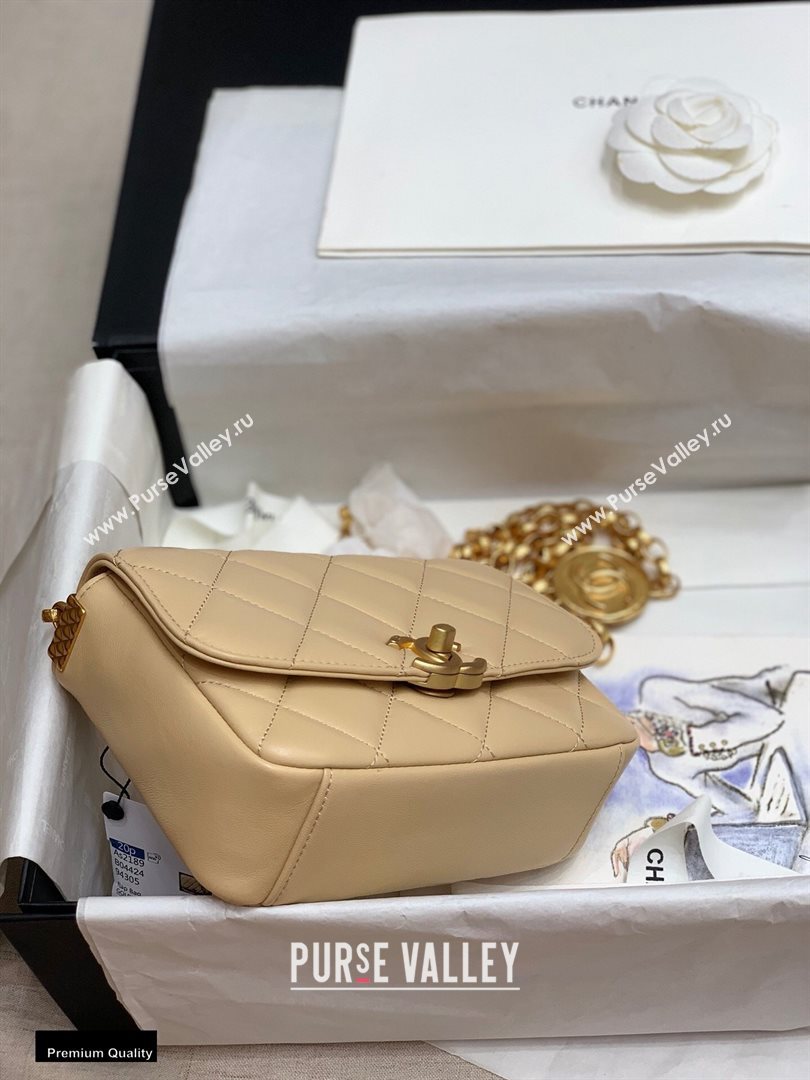 Chanel Lambskin CC Coin Small Flap Bag AS2189 Beige 2020 (jiyuan-20102901)