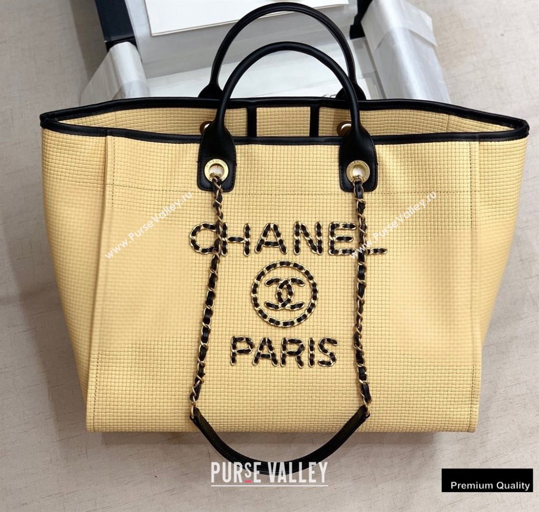 Chanel Chain Logo Deauville Large Shopping Tote Bag A66941 Beige 2020 (jiyuan-20102913)