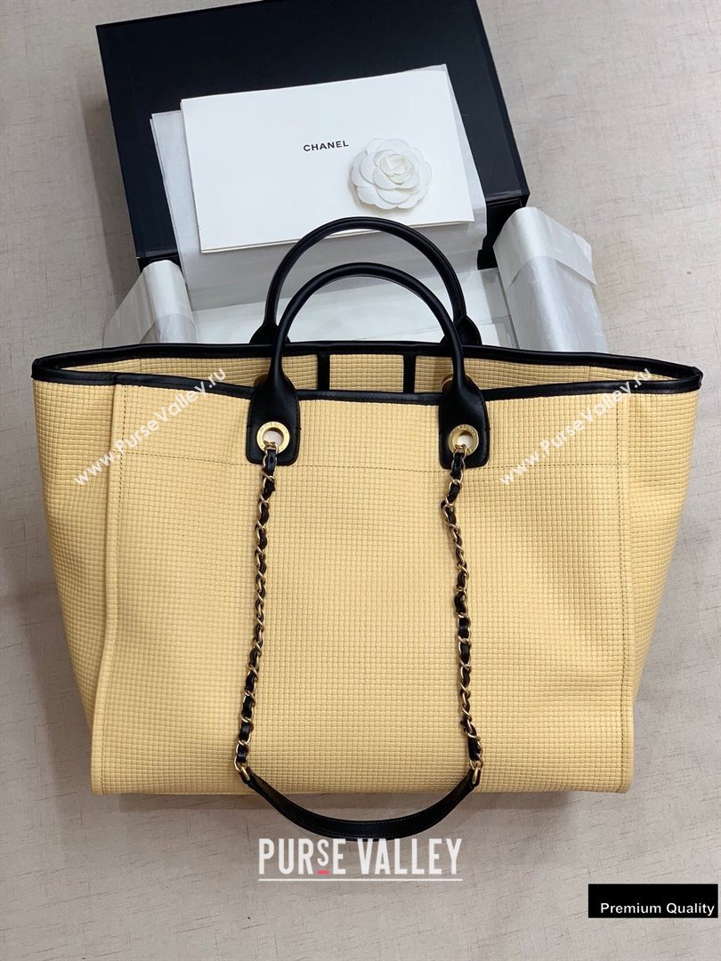 Chanel Chain Logo Deauville Large Shopping Tote Bag A66941 Beige 2020 (jiyuan-20102913)