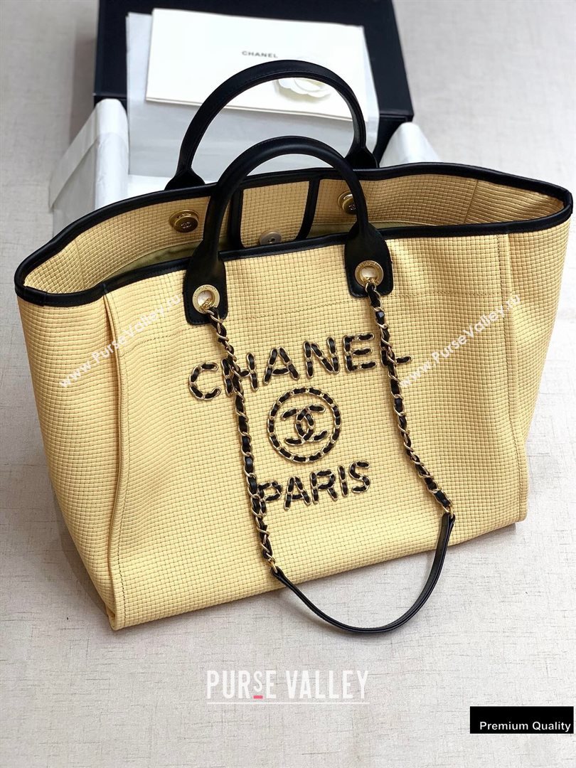 Chanel Chain Logo Deauville Large Shopping Tote Bag A66941 Beige 2020 (jiyuan-20102913)