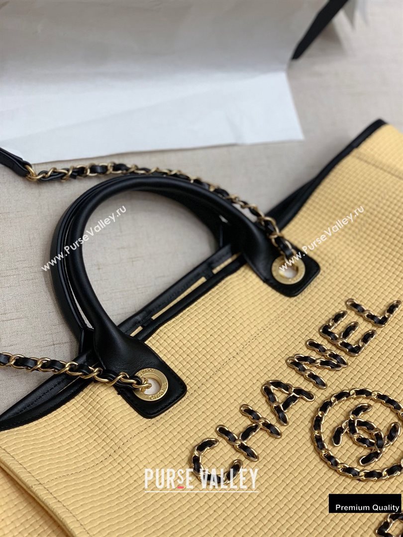 Chanel Chain Logo Deauville Large Shopping Tote Bag A66941 Beige 2020 (jiyuan-20102913)