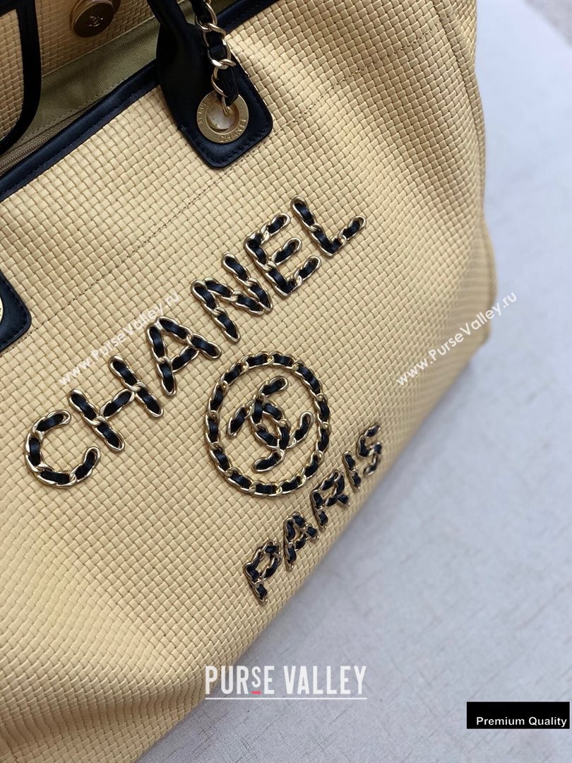 Chanel Chain Logo Deauville Large Shopping Tote Bag A66941 Beige 2020 (jiyuan-20102913)