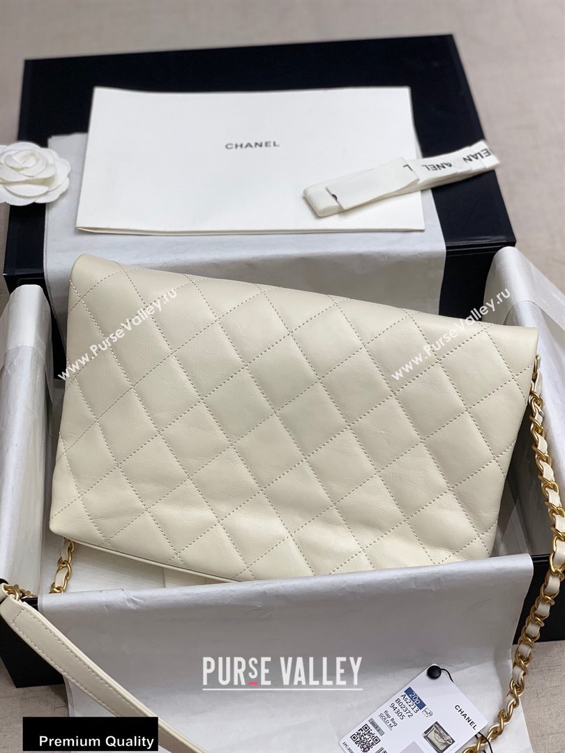 Chanel Calfskin and Crystal Pearls Shopping Bag AS2213 White 2020 (jiyuan-20102906)