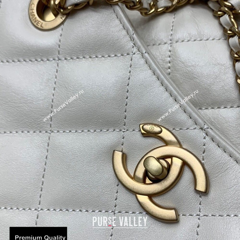 Chanel Calfskin and Crystal Pearls Shopping Bag AS2213 White 2020 (jiyuan-20102906)