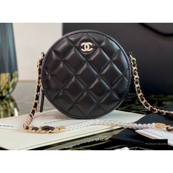 Chanel Pearl CC Logo Round Clutch with Chain Bag Black 2020 (jiyuan-20102914)