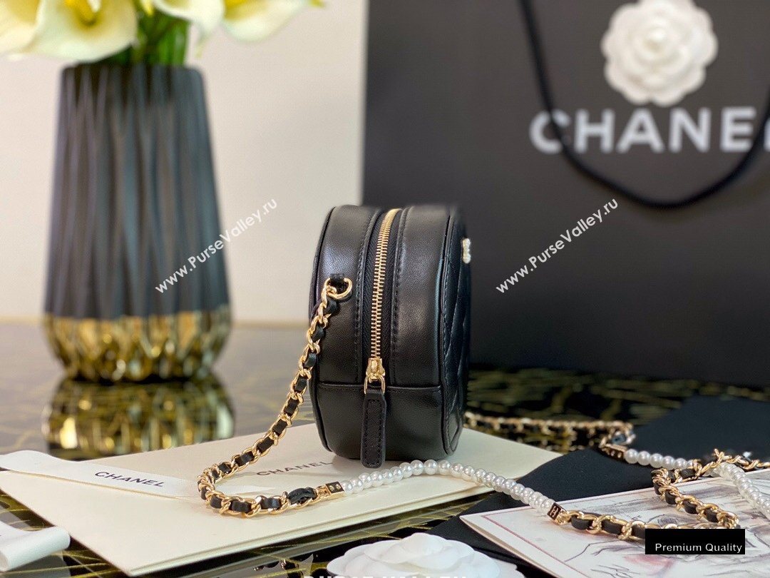 Chanel Pearl CC Logo Round Clutch with Chain Bag Black 2020 (jiyuan-20102914)