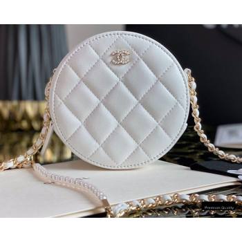 Chanel Pearl CC Logo Round Clutch with Chain Bag White 2020 (jiyuan-20102915)