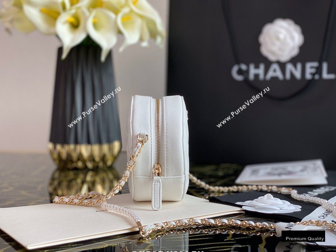 Chanel Pearl CC Logo Round Clutch with Chain Bag White 2020 (jiyuan-20102915)