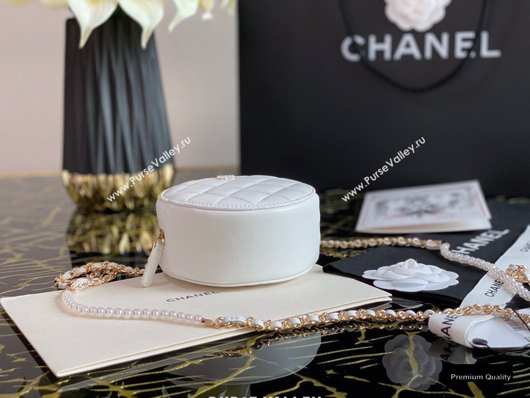 Chanel Pearl CC Logo Round Clutch with Chain Bag White 2020 (jiyuan-20102915)