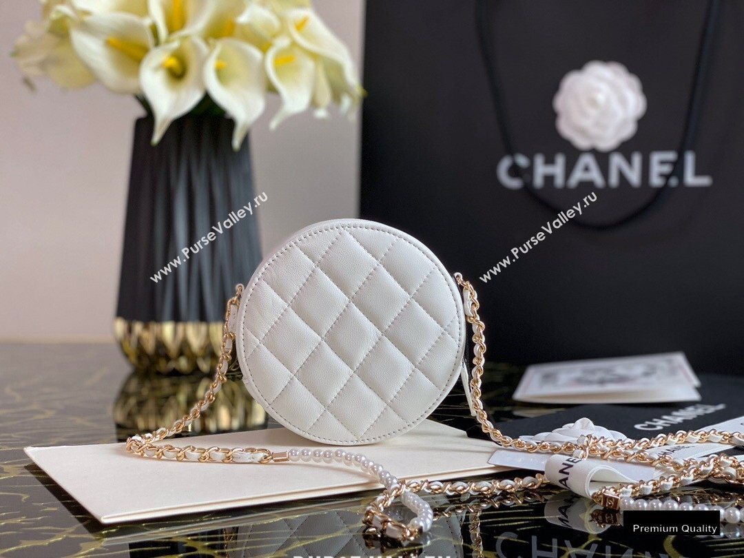 Chanel Pearl CC Logo Round Clutch with Chain Bag White 2020 (jiyuan-20102915)