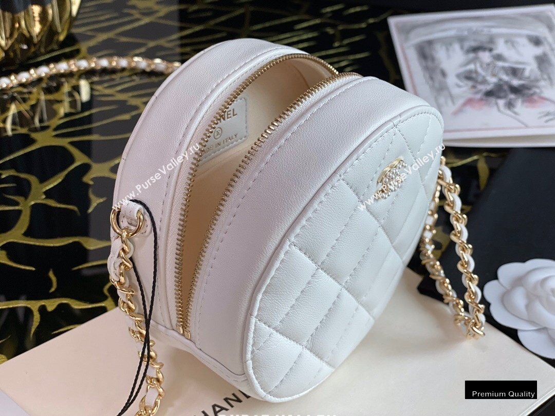 Chanel Pearl CC Logo Round Clutch with Chain Bag White 2020 (jiyuan-20102915)