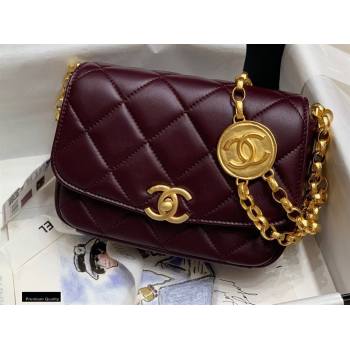 Chanel Lambskin CC Coin Small Flap Bag AS2189 Burgundy 2020 (jiyuan-20102902)