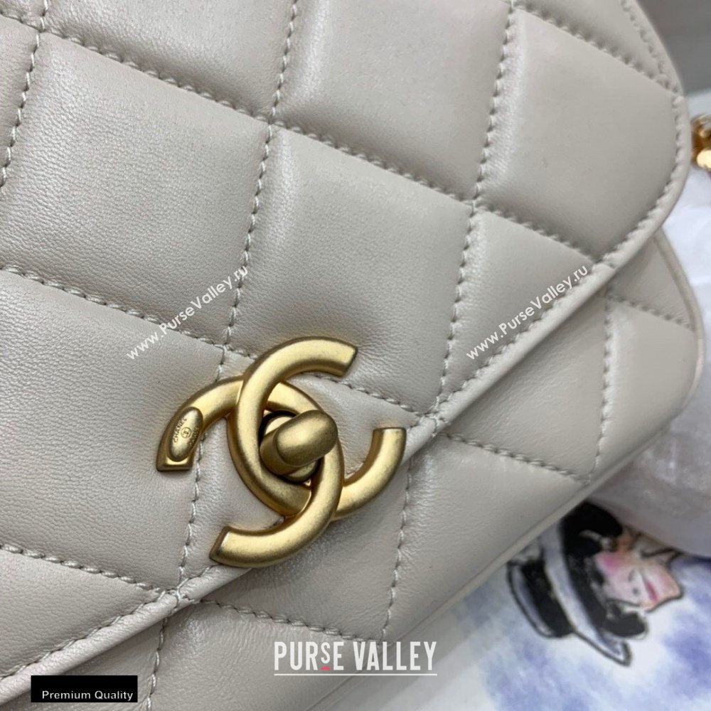 Chanel Lambskin CC Coin Small Flap Bag AS2189 Off White 2020 (jiyuan-20102904)