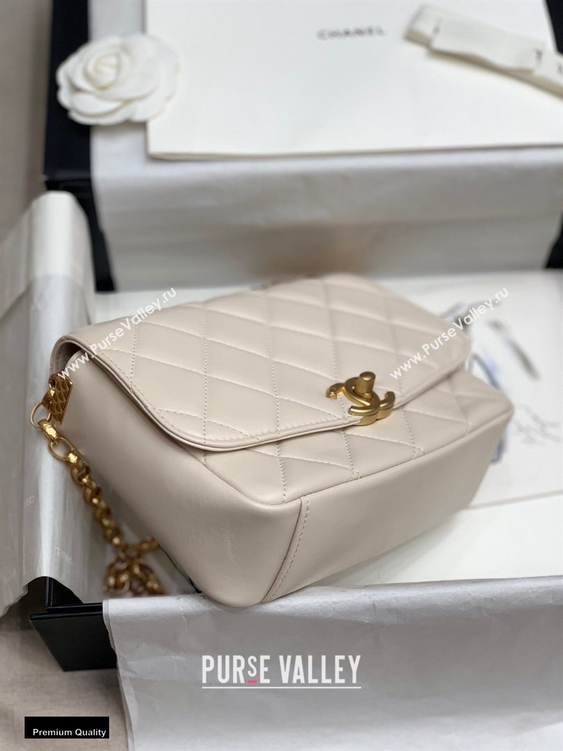 Chanel Lambskin CC Coin Flap Bag AS2222 Off White 2020 (jiyuan-20102903)