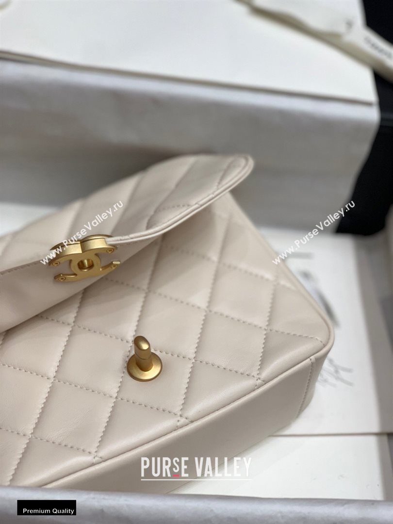 Chanel Lambskin CC Coin Flap Bag AS2222 Off White 2020 (jiyuan-20102903)