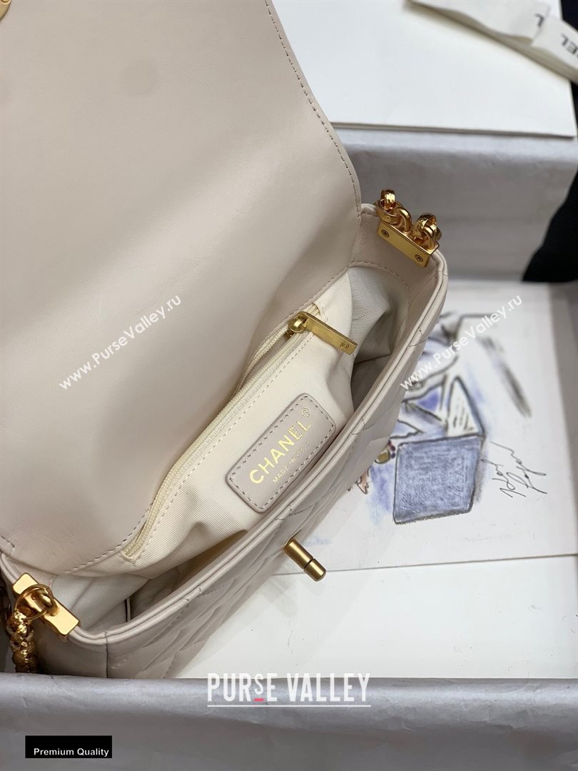 Chanel Lambskin CC Coin Flap Bag AS2222 Off White 2020 (jiyuan-20102903)