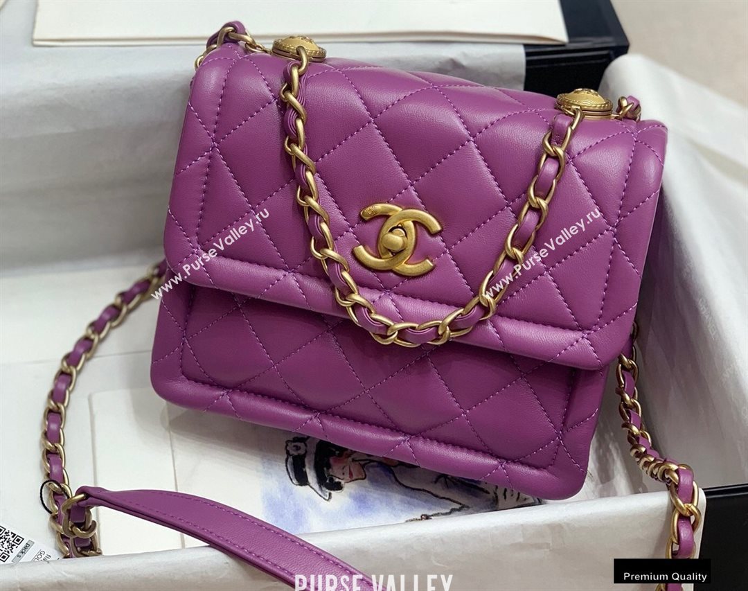 Chanel Lambskin Vintage Small Flap Bag Purple 2020 (jiyuan-20102924)