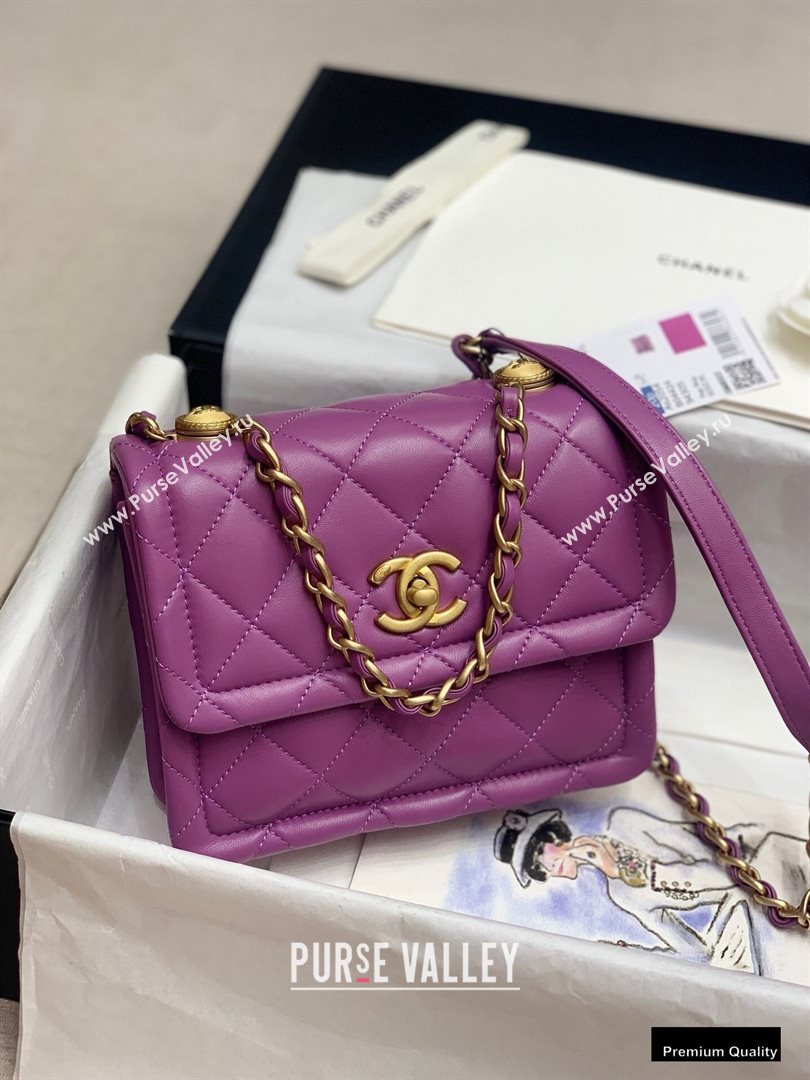 Chanel Lambskin Vintage Small Flap Bag Purple 2020 (jiyuan-20102924)