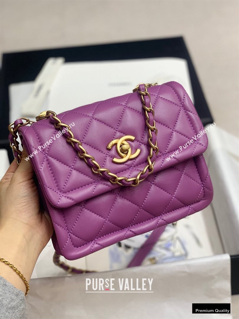 Chanel Lambskin Vintage Small Flap Bag Purple 2020 (jiyuan-20102924)