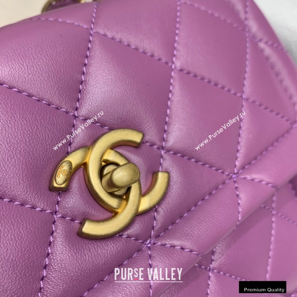 Chanel Lambskin Vintage Small Flap Bag Purple 2020 (jiyuan-20102924)