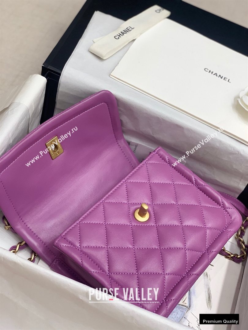 Chanel Lambskin Vintage Small Flap Bag Purple 2020 (jiyuan-20102924)