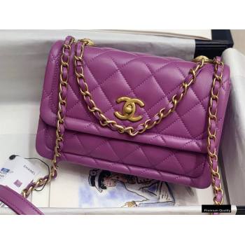 Chanel Lambskin Vintage Medium Flap Bag Purple 2020 (jiyuan-20102923)