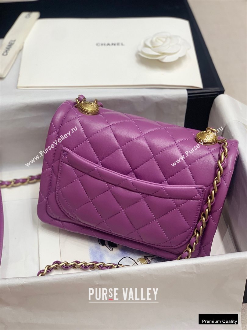 Chanel Lambskin Vintage Medium Flap Bag Purple 2020 (jiyuan-20102923)
