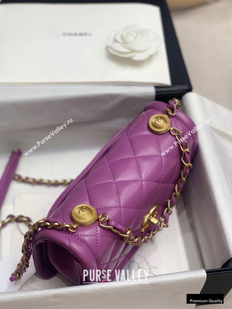 Chanel Lambskin Vintage Medium Flap Bag Purple 2020 (jiyuan-20102923)