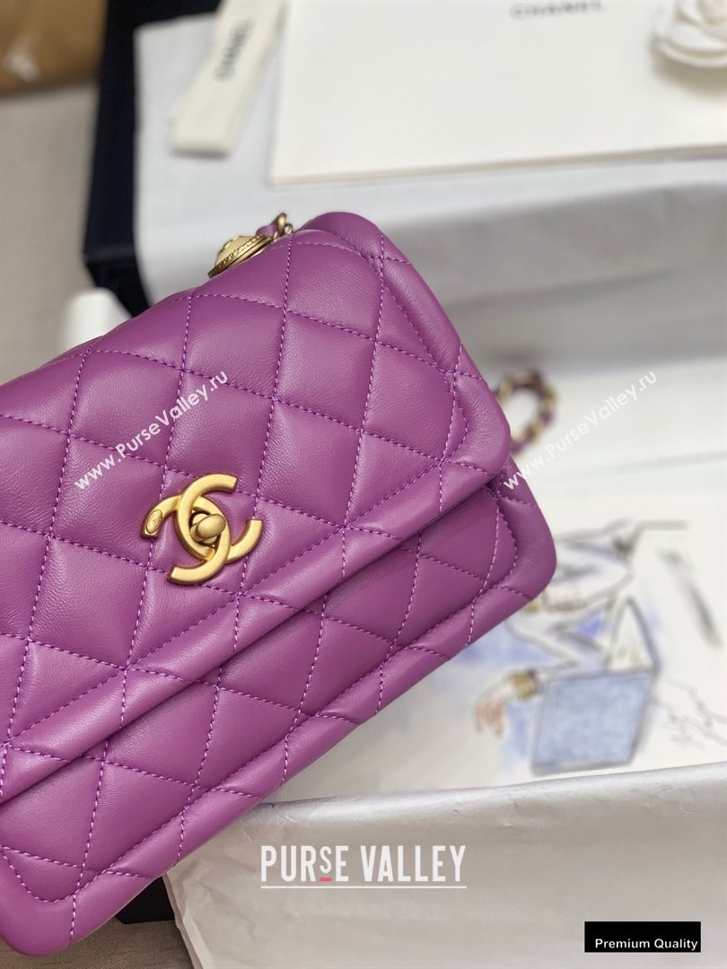 Chanel Lambskin Vintage Medium Flap Bag Purple 2020 (jiyuan-20102923)