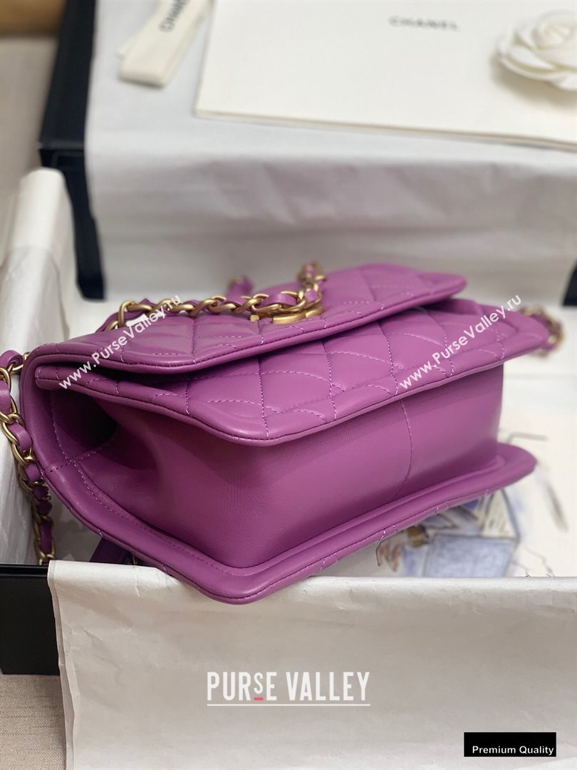 Chanel Lambskin Vintage Medium Flap Bag Purple 2020 (jiyuan-20102923)