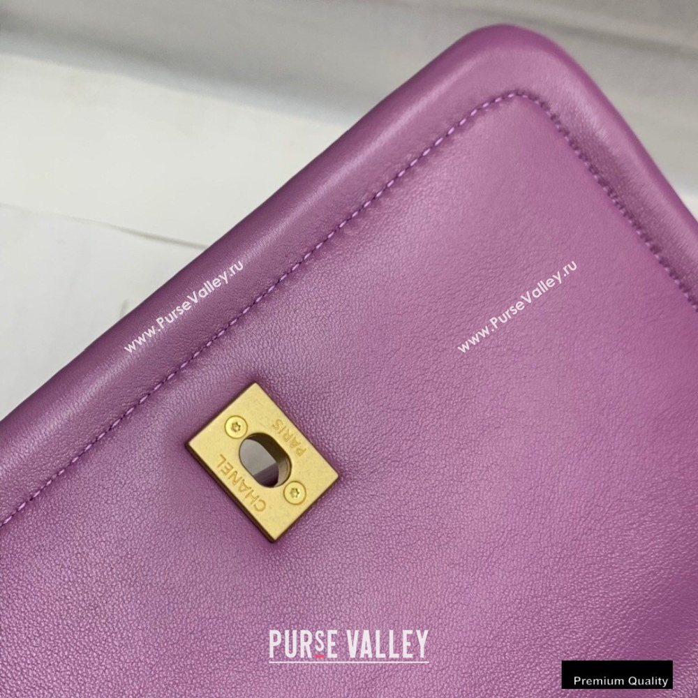 Chanel Lambskin Vintage Medium Flap Bag Purple 2020 (jiyuan-20102923)
