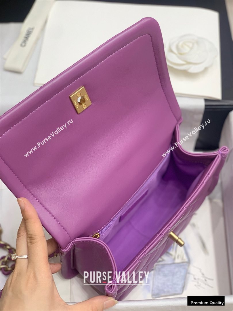 Chanel Lambskin Vintage Medium Flap Bag Purple 2020 (jiyuan-20102923)
