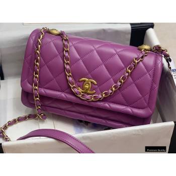 Chanel Lambskin Vintage Large Flap Bag Purple 2020 (jiyuan-20102922)