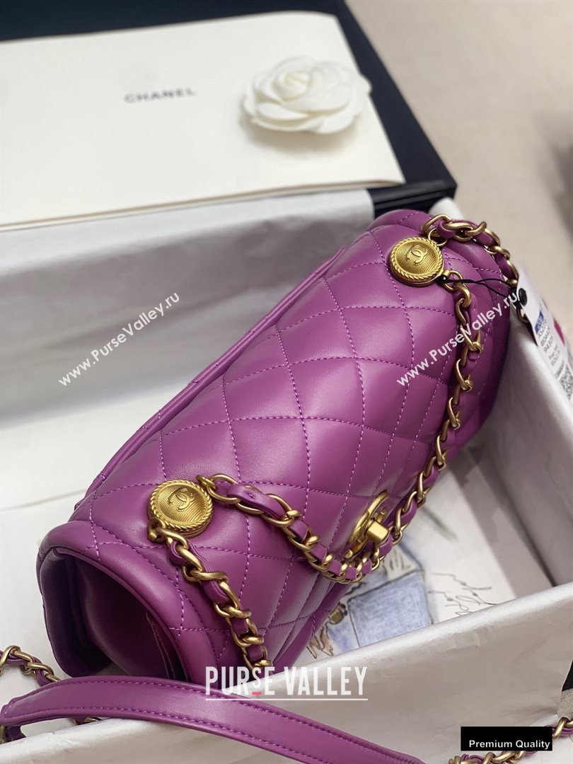 Chanel Lambskin Vintage Large Flap Bag Purple 2020 (jiyuan-20102922)