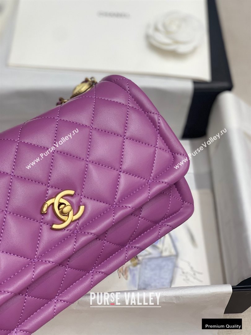 Chanel Lambskin Vintage Large Flap Bag Purple 2020 (jiyuan-20102922)