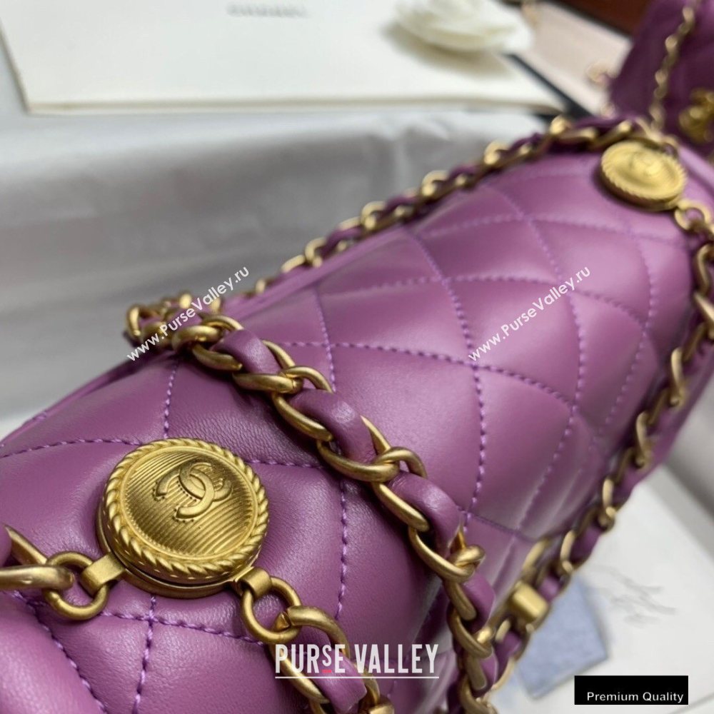 Chanel Lambskin Vintage Large Flap Bag Purple 2020 (jiyuan-20102922)