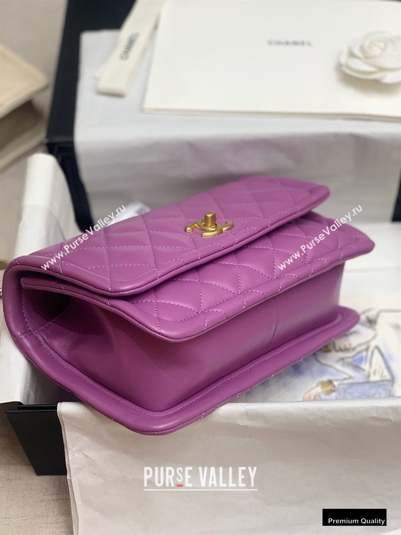 Chanel Lambskin Vintage Large Flap Bag Purple 2020 (jiyuan-20102922)