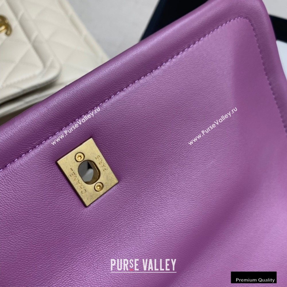 Chanel Lambskin Vintage Large Flap Bag Purple 2020 (jiyuan-20102922)