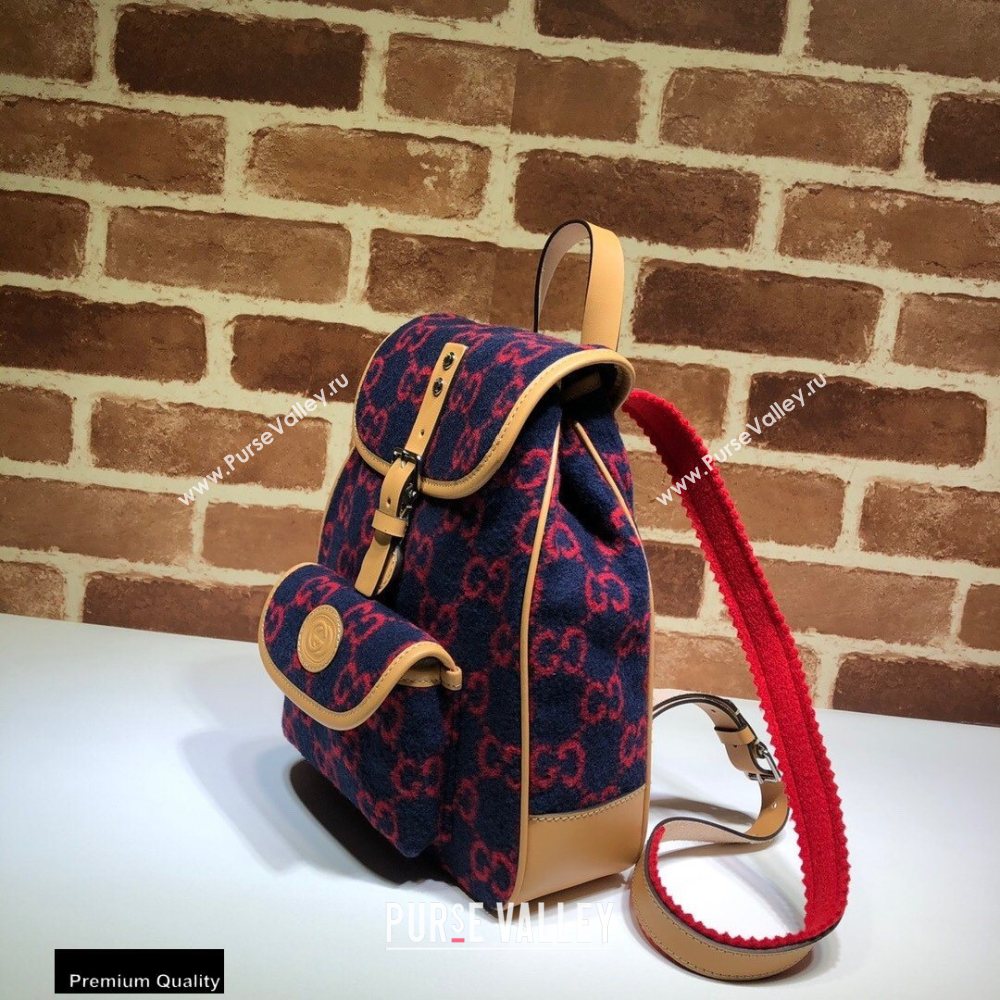 Gucci Childrens GG Backpack Bag 630818 Blue/Red Wool 2020 (dlh-20110511)